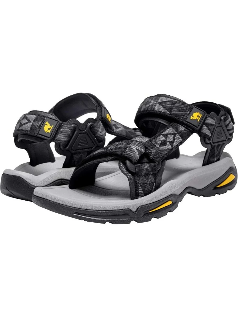 Men's Black Arch Support Open Toe Outdoor Waterproof Hiking Sport Sandal Shoes